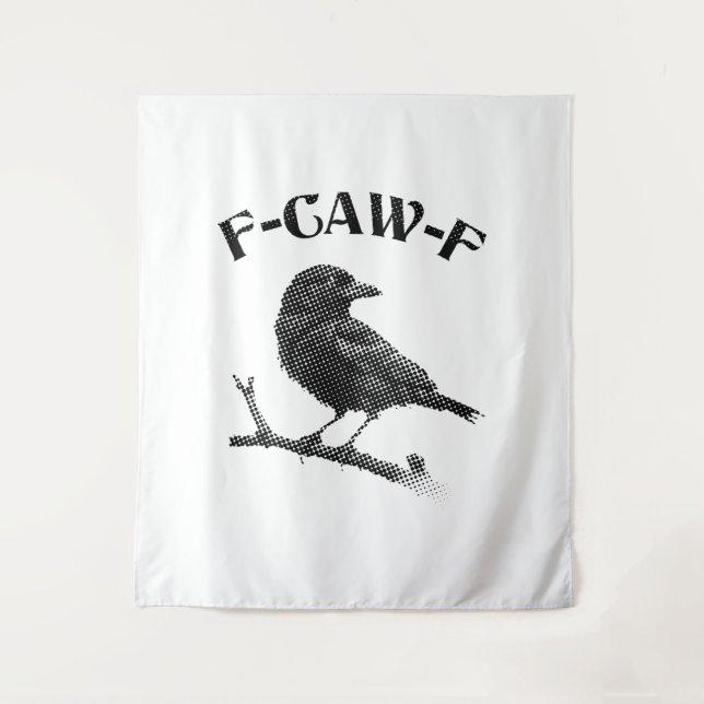 Raven F-CAW-F Halloween Minimalist Tapestry (Front)