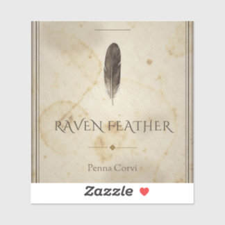 Raven Feather Vintage Apothecary Label Sticker