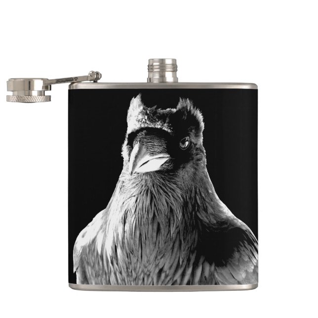 Raven Flask Custom Spirit Animal Raven Drink Flask (Opened)
