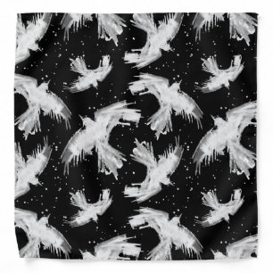 Raven Flight White Bandana