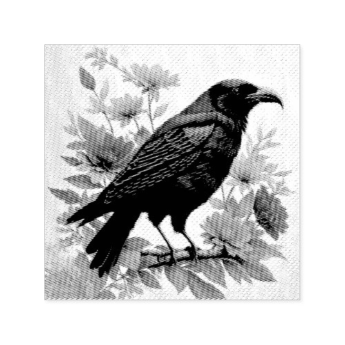 Raven Floral Art Self_inking Stamp