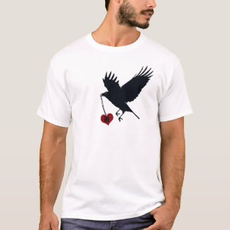Raven Flying Away With Mongramed Heart T-Shirt
