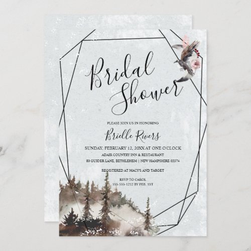 Raven Forest and Crescent Moon Bridal Shower Invitation