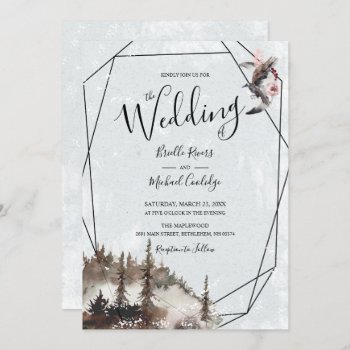 Raven  Forest  And Crescent Moon Wedding Invitation by LangDesignShop at Zazzle