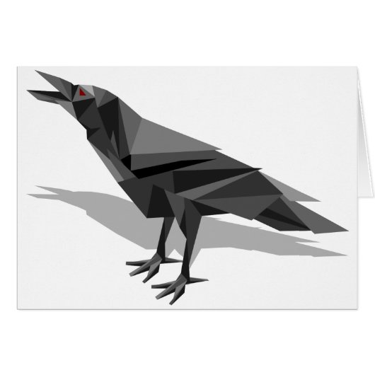 Raven Geometric Cubist Grey Triangles Cards (Front Horizontal)