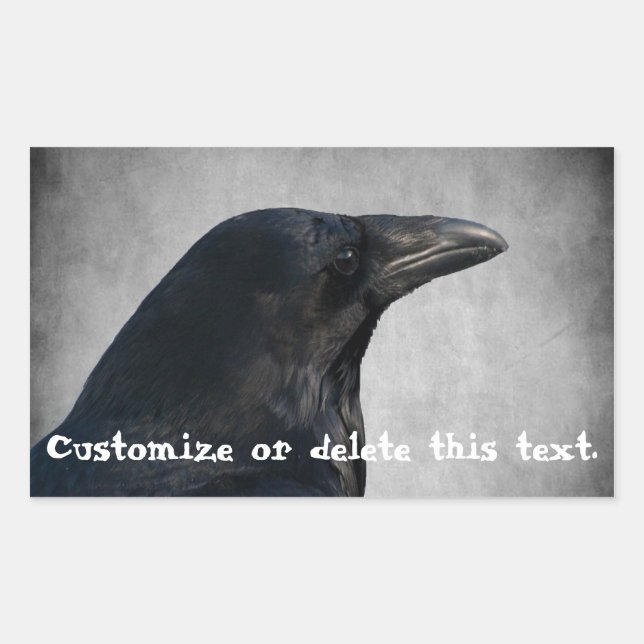 Raven Glamour Shot; Customizable Rectangular Sticker (Front)