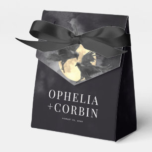 Raven & Golden Moon Gothic Wedding Favor Boxes