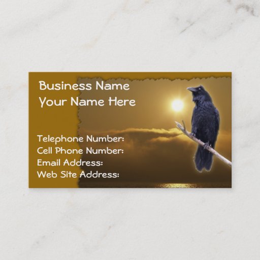 Customizable RAVEN &amp; GOLDEN SUNLIGHT Business Cards