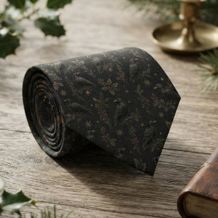 Raven gothic christmas dark neck tie