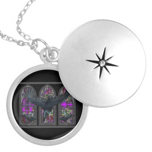 Raven Gothic Locket Necklace