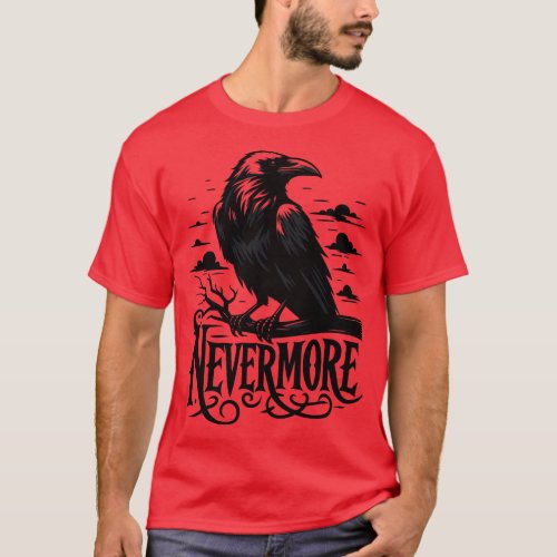 Raven Gothic Tee Dark Art Bird Illustration Shirt