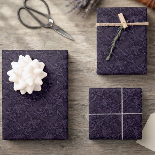 Raven Gothic Victorian Filigree Wrapping Paper Sheets