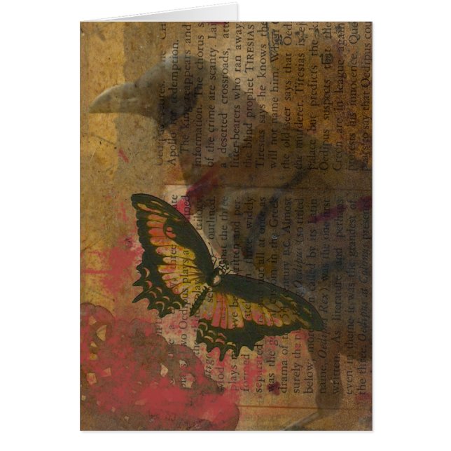 Raven Grunge Collage Cards (Front)