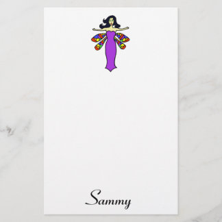 Raven Haired Dragonfly Fairy Stationery