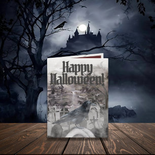 Raven Halloween Card