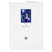 Raven Halloween witch greeting card by Renee (Back)