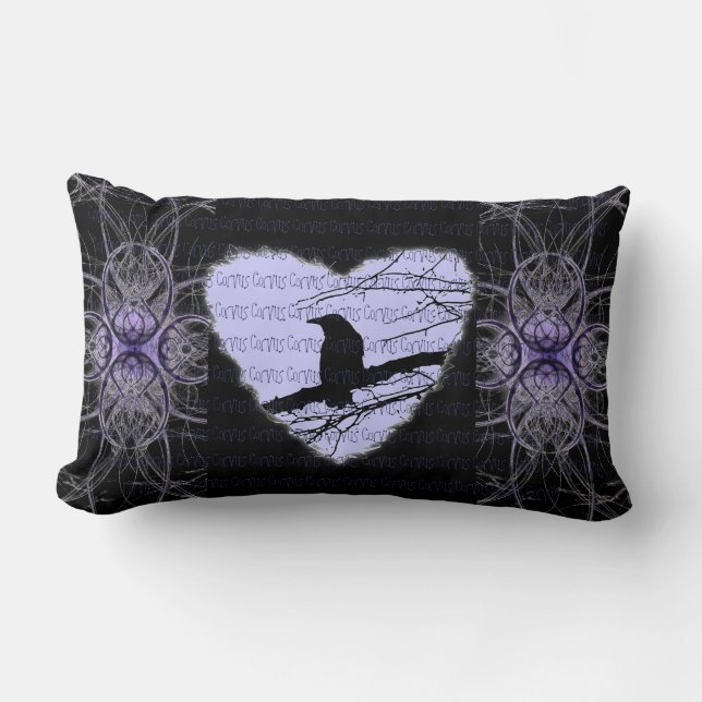 Raven Heart by Alexandra Cook Lumbar Pillow (Front)