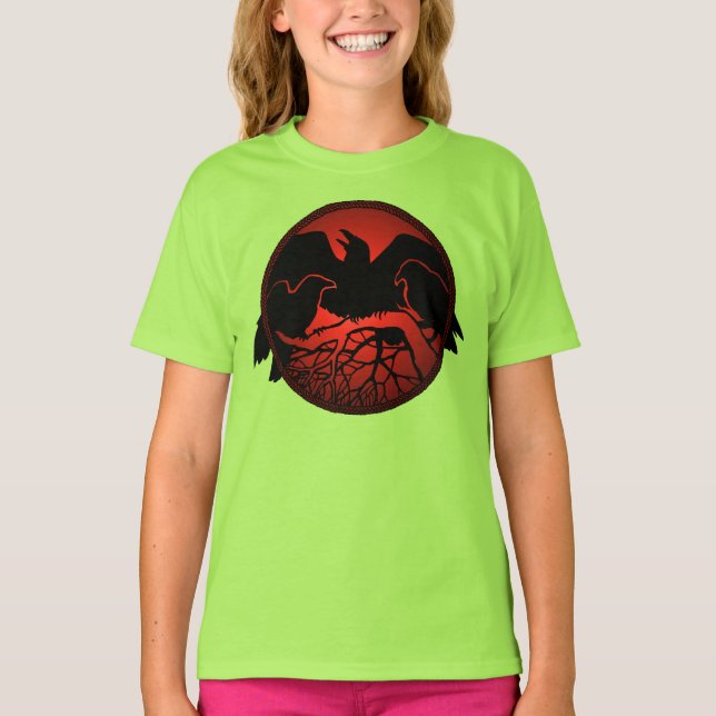 Raven Hoodie Sweatshirt Kid's Raven Hooded Shirt (Front)