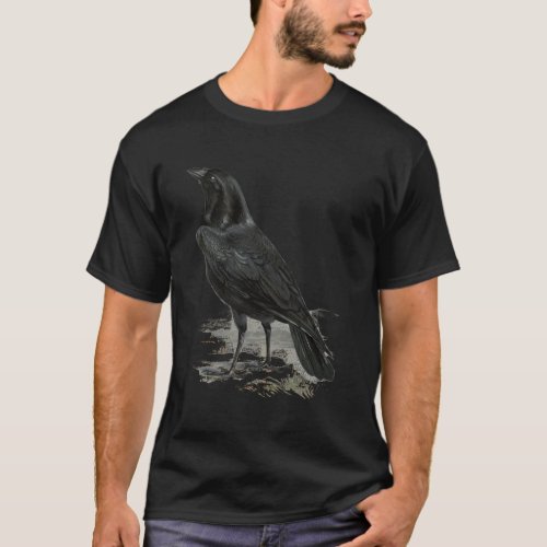 Raven Illustration Crow T_Shirt