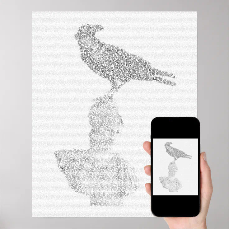 raven-illustration-made-of-the-raven-poem-text-poster-zazzle