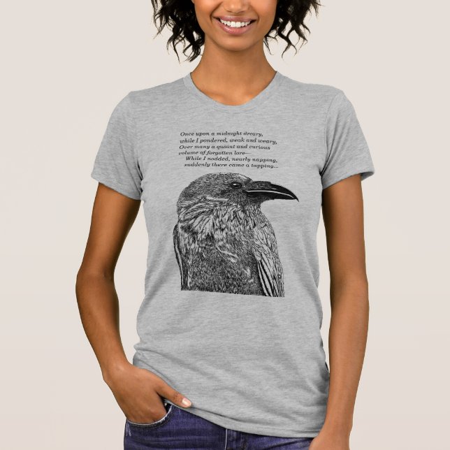 Raven Illustration & Poem Get T-Shirt (Front)