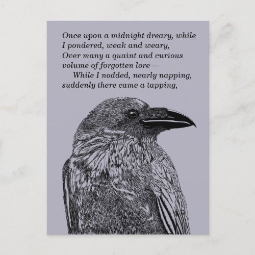 Raven Illustration  Poem Get Together Postcard