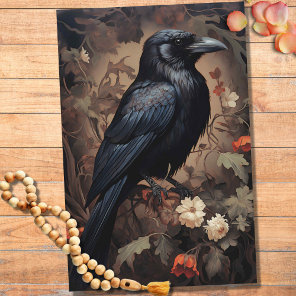Raven in Flowers 4 Decoupage Paper