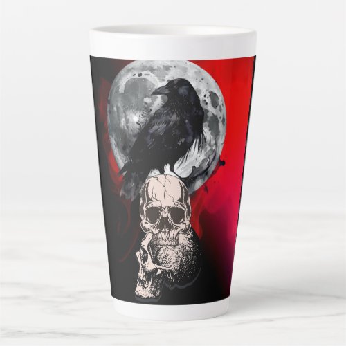 Raven in Red Fog Latte Mug