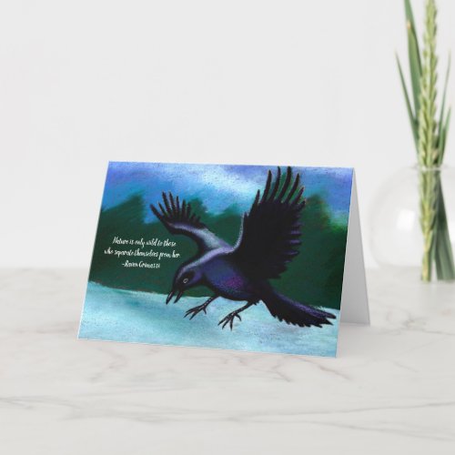 Raven In Winter Card