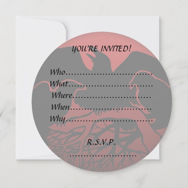 Raven Invitations Personalized Native Art Card (Back)