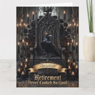 Raven King on Throne Retirement with Custom Name Card
