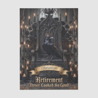 Raven King on Throne Retirement with Custom Name Tissue Paper