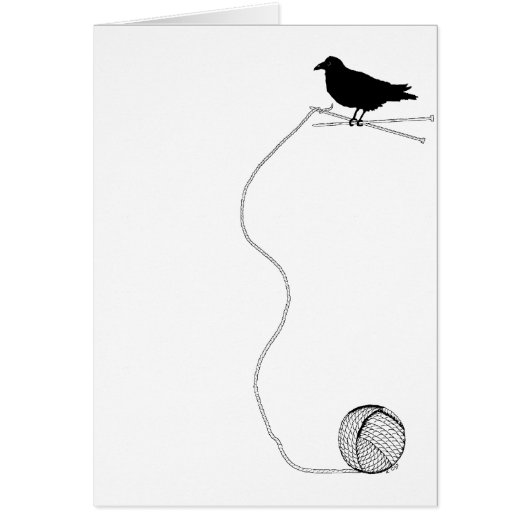 Raven Knitting Card (Front)