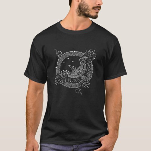 RAVEN KNOTWORK MOON VIKING ON BACK 