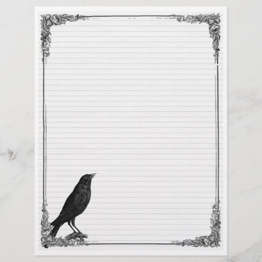 Raven Lined Book of Shadows Page (Front)