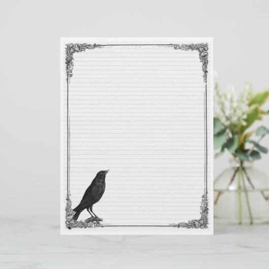 Raven Lined Book of Shadows Page (Standing Front)