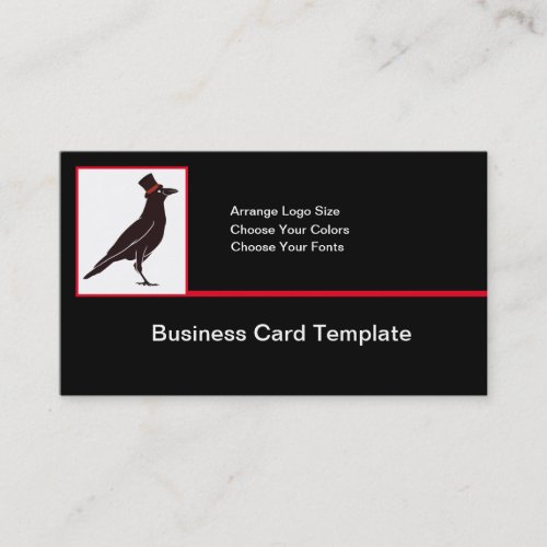 Raven Logo _ Black Bird Crow Logo  Business Card