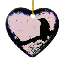 Raven Love Forever Cracked Glowing Heart