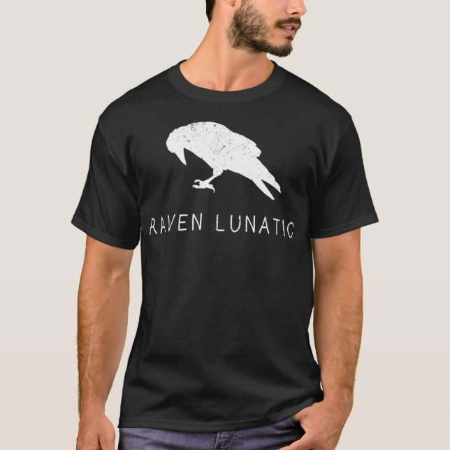 Raven Lunatic  Fun Bird Goth Gothic Gift Men T-Shirt (Front)