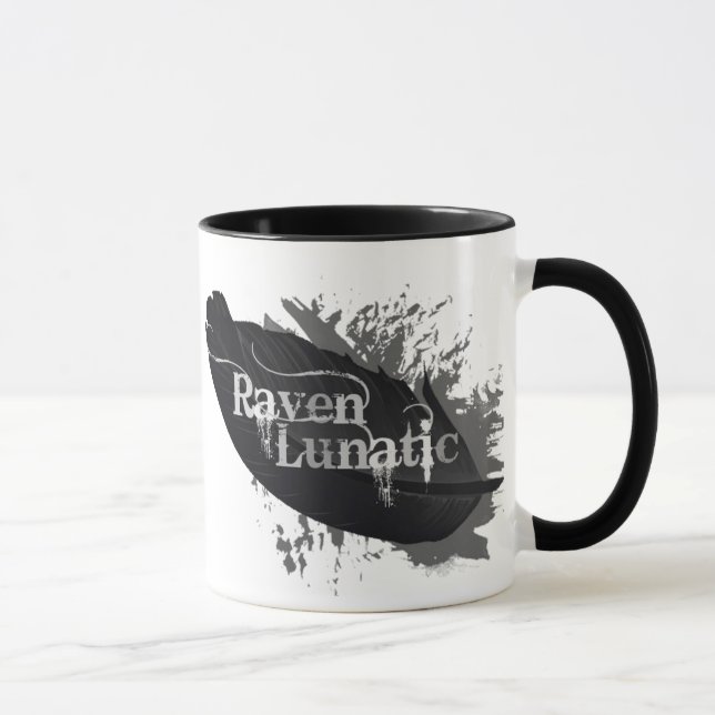 Raven Lunatic Fun Quote for Raven Bird Lovers Mug (Right)
