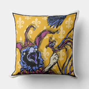 Raven Mad - Pop Goth Nightmare Surreal Art Square Throw Pillow