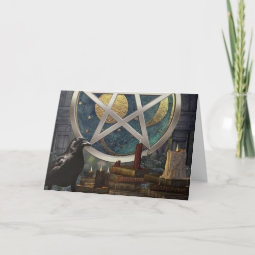 Raven Magick Pentacle Sun Moon Disk Card