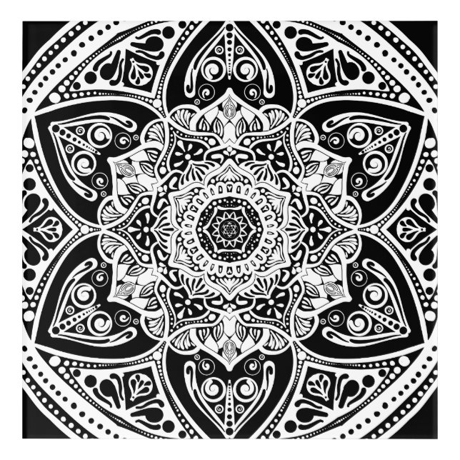 Raven Mandala Acrylic Print (Front)