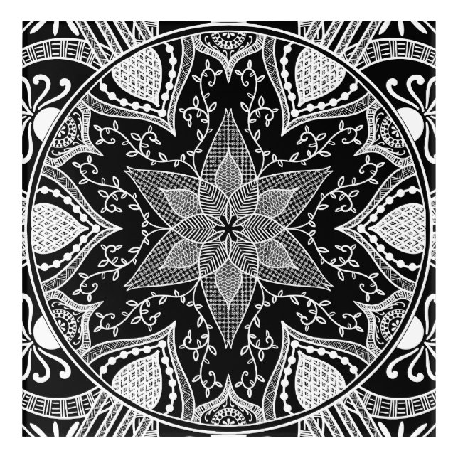 Raven Mandala Acrylic Print (Front)