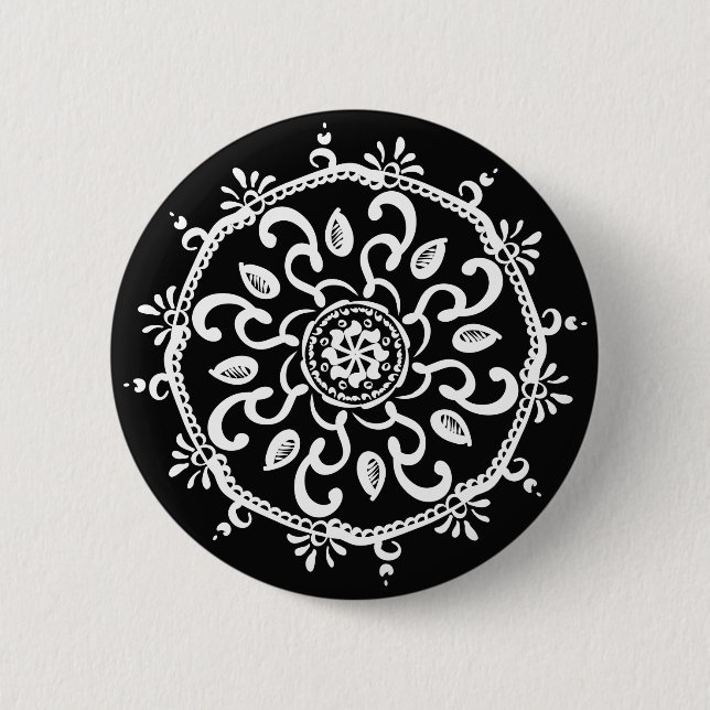 Raven Mandala Button (Front)