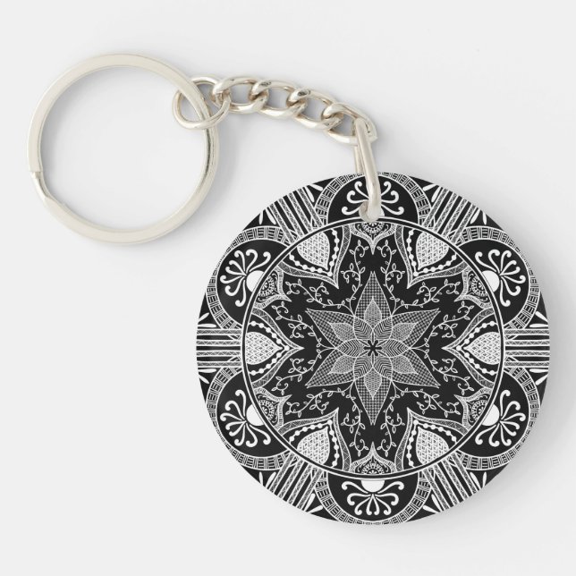 Raven Mandala Keychain (Front)