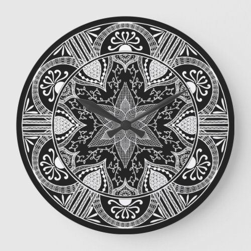 Raven Mandala Large Clock