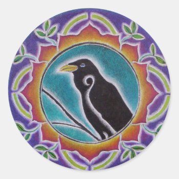 Raven Mandala Sticker by arteeclectica at Zazzle