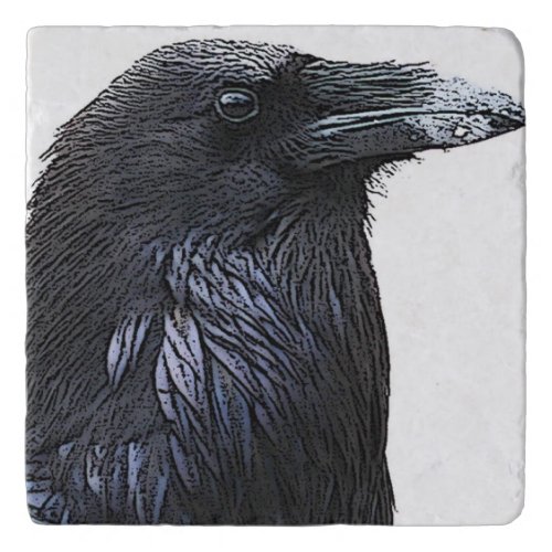 Raven _ marble stone coaster