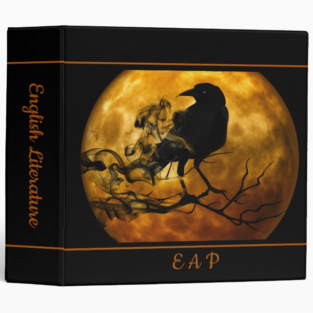 Raven Monogram 3 Ring Binder (Front/Spine)